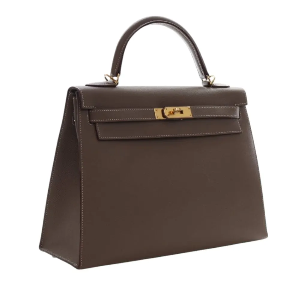 Hermès Epsom Kelly II Sellier 32 Brown Leather Very good - Back View