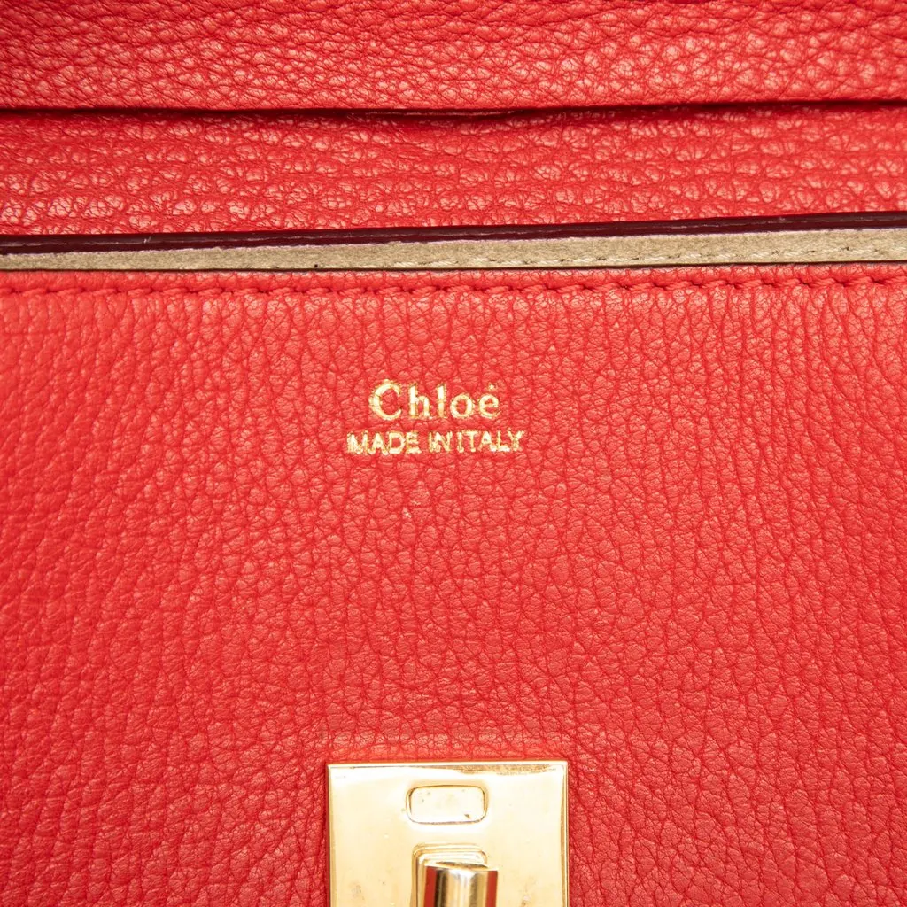 Chloé Small Leather Drew Crossbody Red Leather Very good - Box View