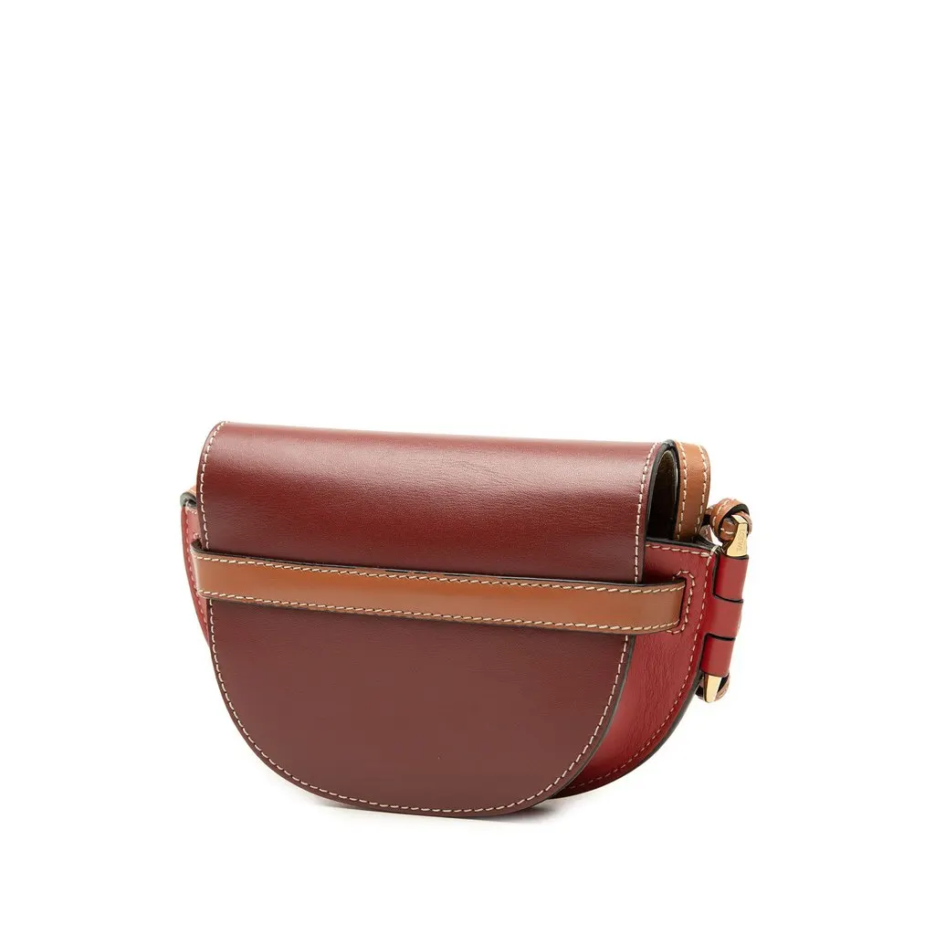 LOEWE Mini Tricolor Leather Gate Crossbody Red Leather Very good - Back View