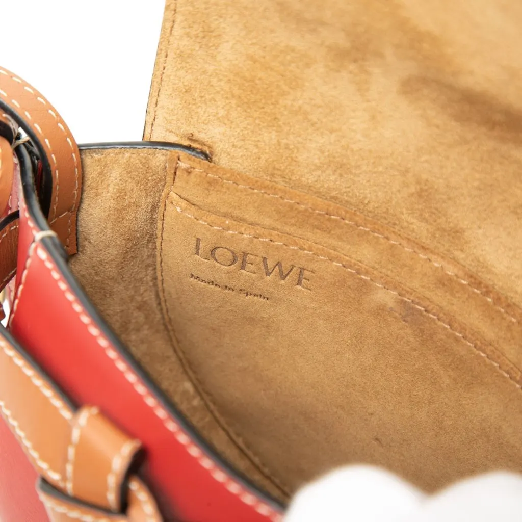 LOEWE Mini Tricolor Leather Gate Crossbody Red Leather Very good - Box View