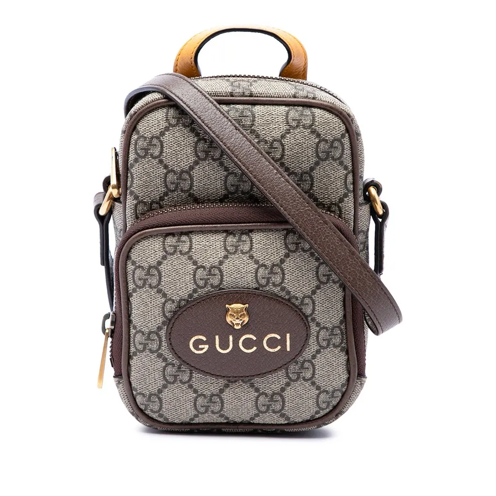 Gucci Mini GG Supreme Neo Vintage Satchel Beige Canvas Very good - Front View
