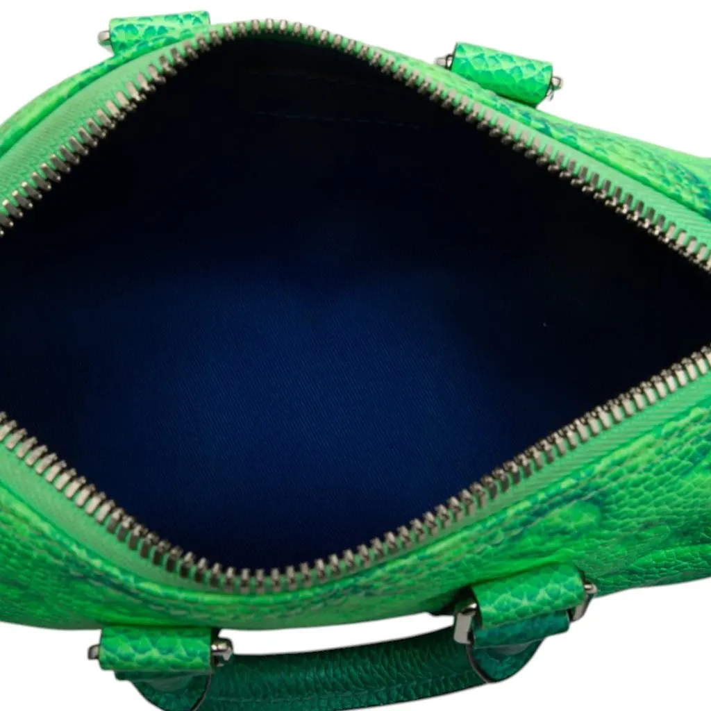 Louis Vuitton Monogram Taurillon Illusion Keepall XS Green Leather Good - Model View