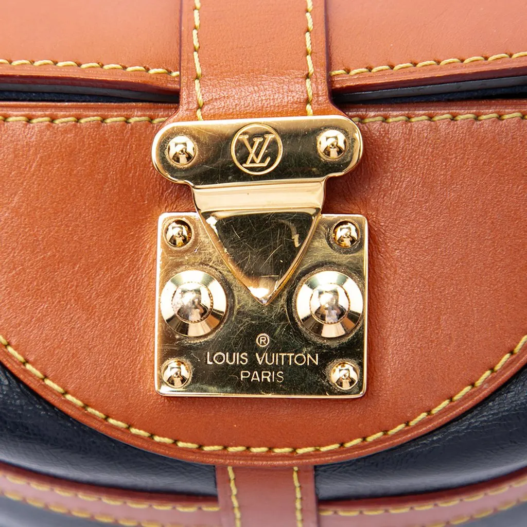 Louis Vuitton Calfskin and Monogram Reverse Duffle Bag Blue Leather Very good - Box View