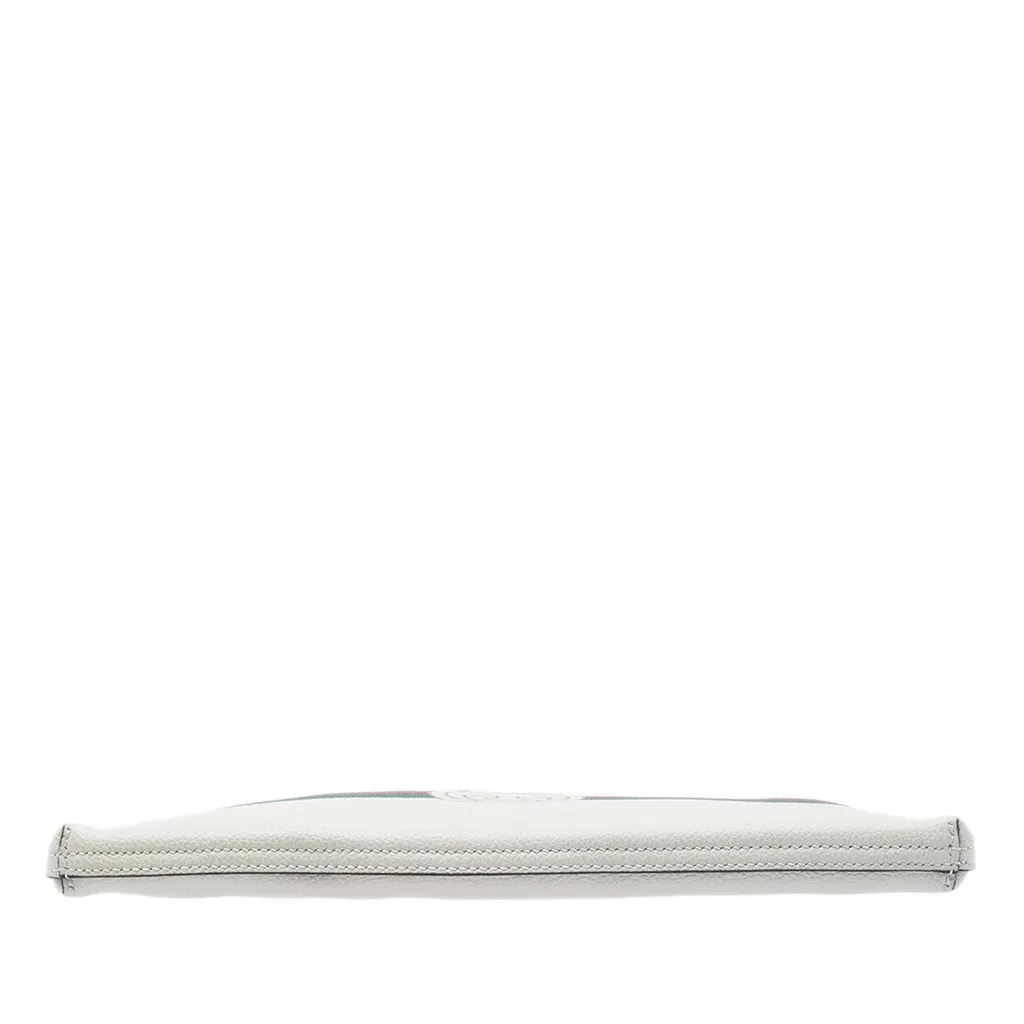 Gucci Medium Calfskin Logo Portfolio Clutch White Leather Very good - Inside View