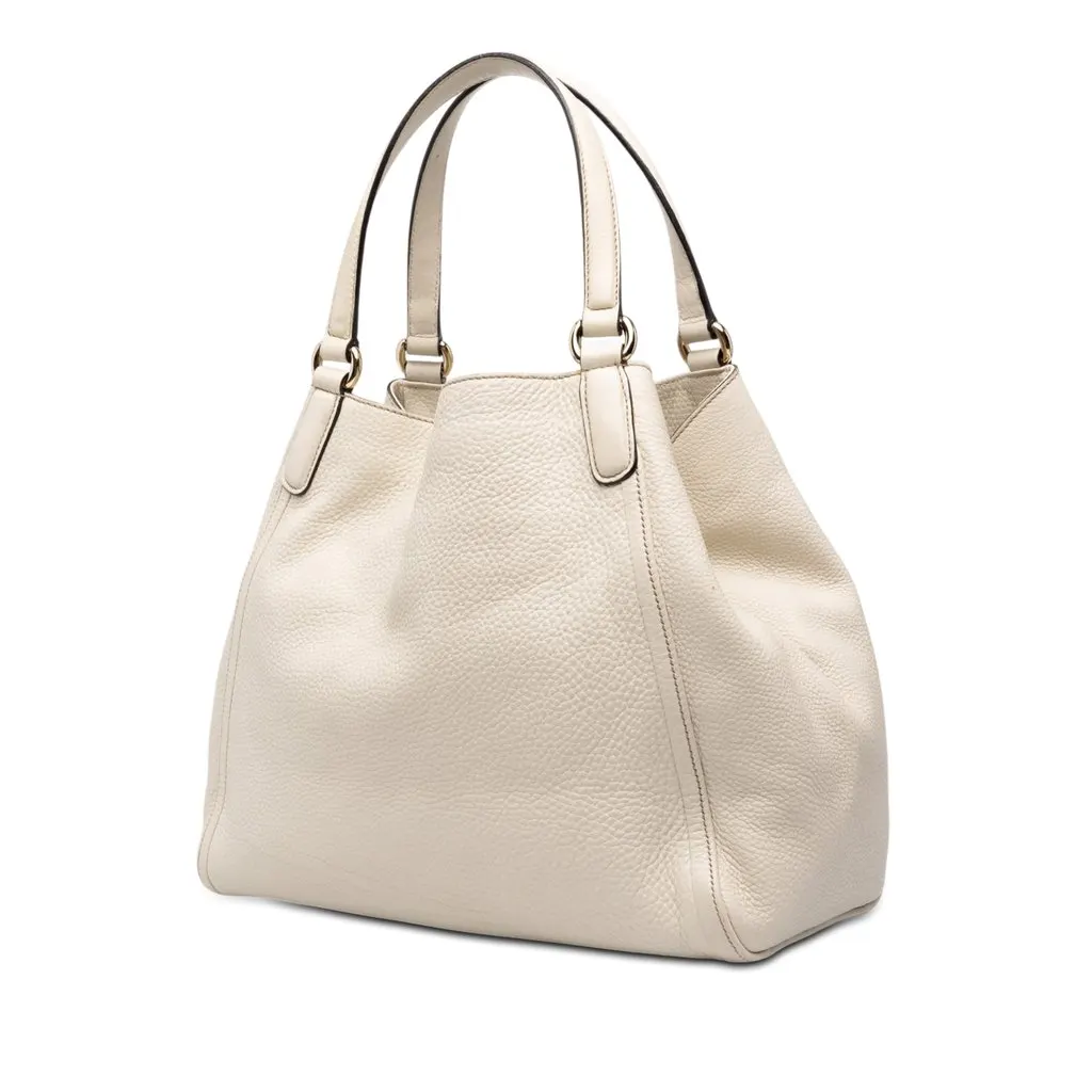 Gucci Medium Calfskin Soho Cellarius Tote White Leather Good - Back View