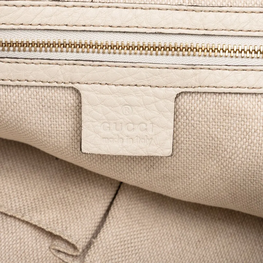 Gucci Medium Calfskin Soho Cellarius Tote White Leather Good - Box View