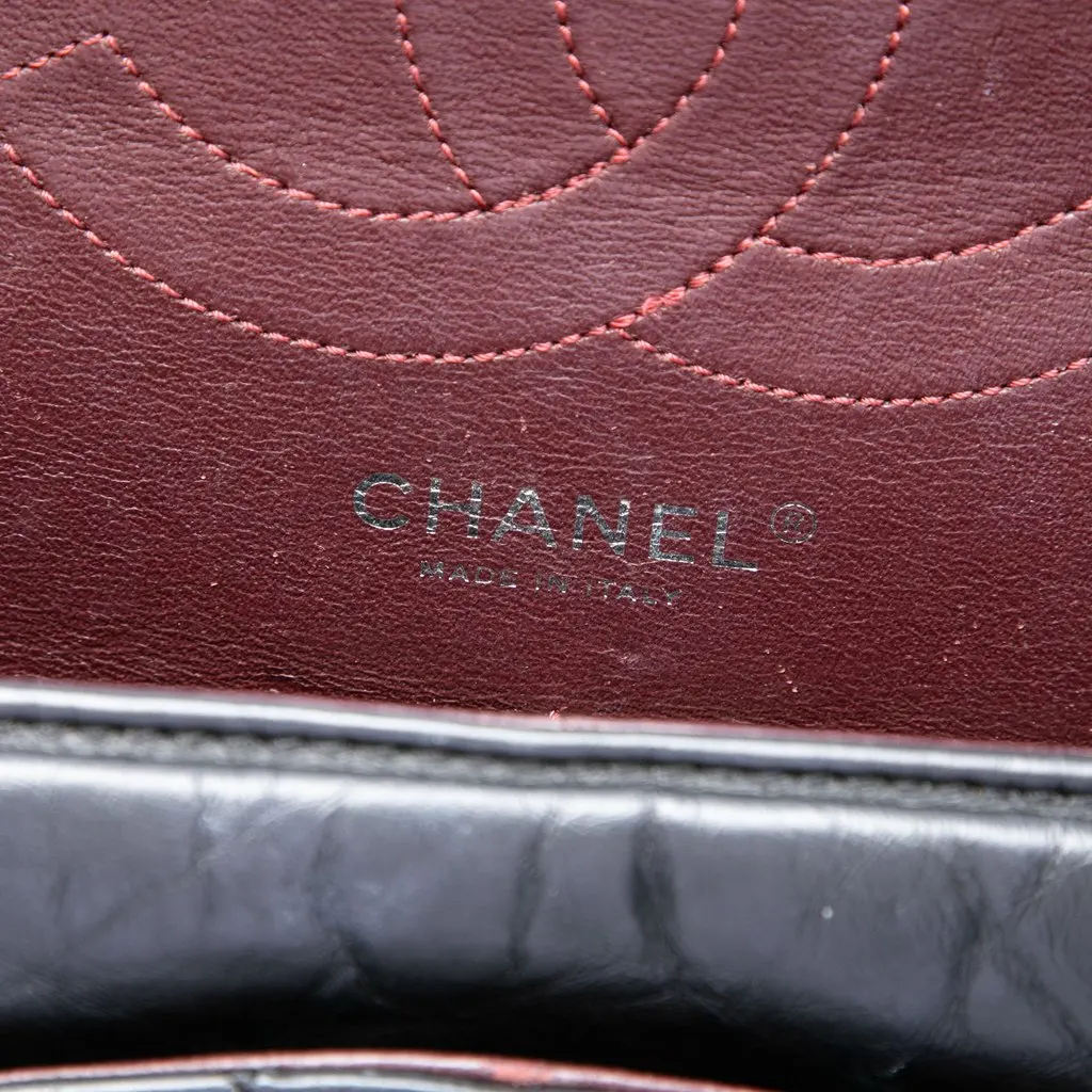 Chanel Quilted Aged Calfskin Reissue 2.55 Double Flap 226 Black Leather Good - Box View
