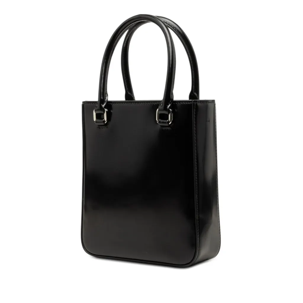 Prada Small Spazzolato Leather Satchel Black Leather Very good - Back View