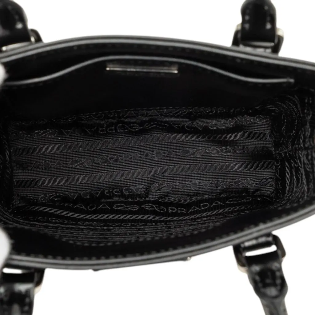 Prada Small Spazzolato Leather Satchel Black Leather Very good - Model View