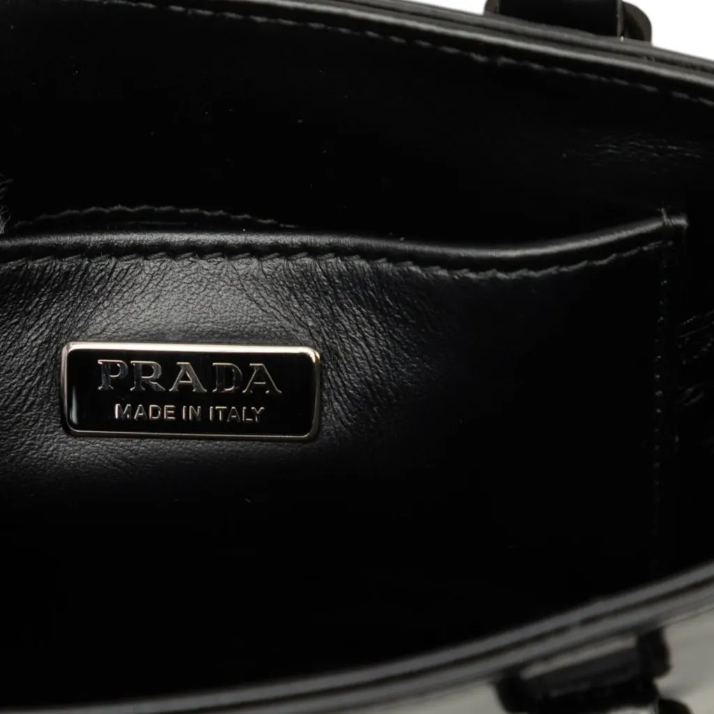 Prada Small Spazzolato Leather Satchel Black Leather Very good - Box View