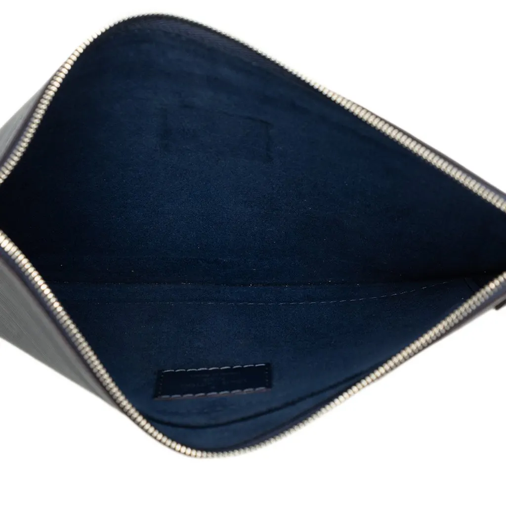 Louis Vuitton Epi Neverfull Pouch Blue Leather Very good - Model View