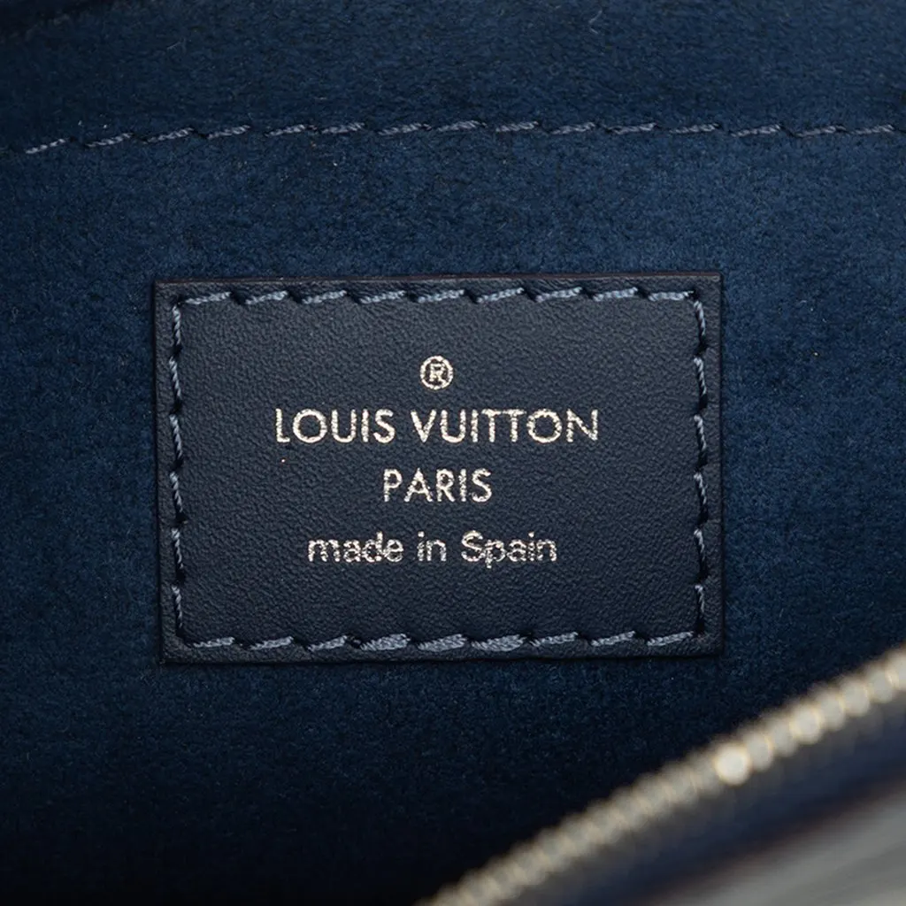 Louis Vuitton Epi Neverfull Pouch Blue Leather Very good - Box View