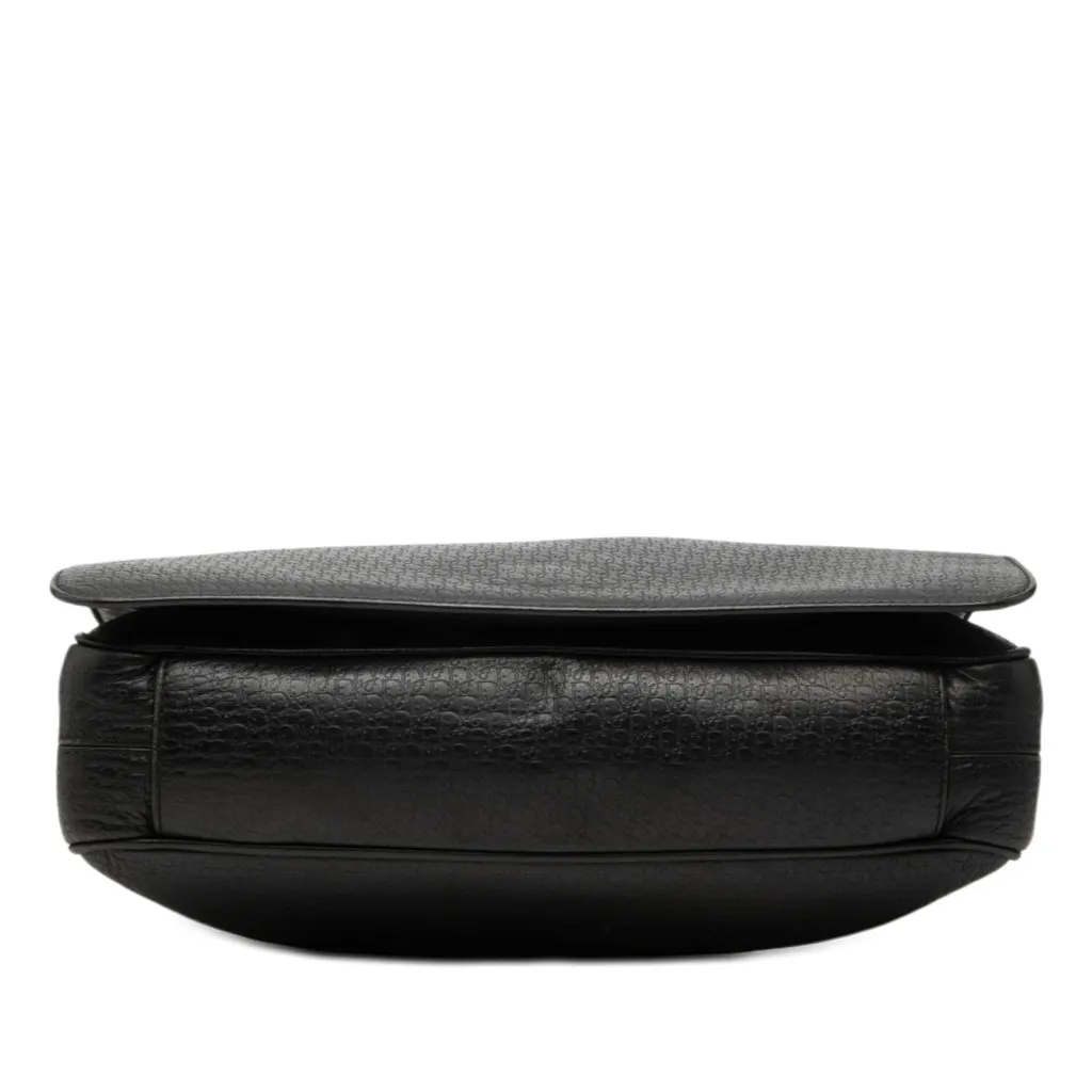 Dior Diorissimo Embossed Leather Messenger Bag Black Leather Very good - Inside View
