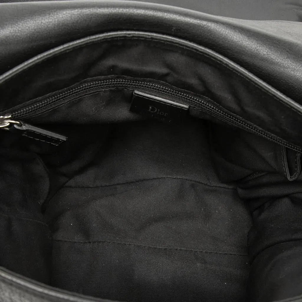 Dior Diorissimo Embossed Leather Messenger Bag Black Leather Very good - Model View