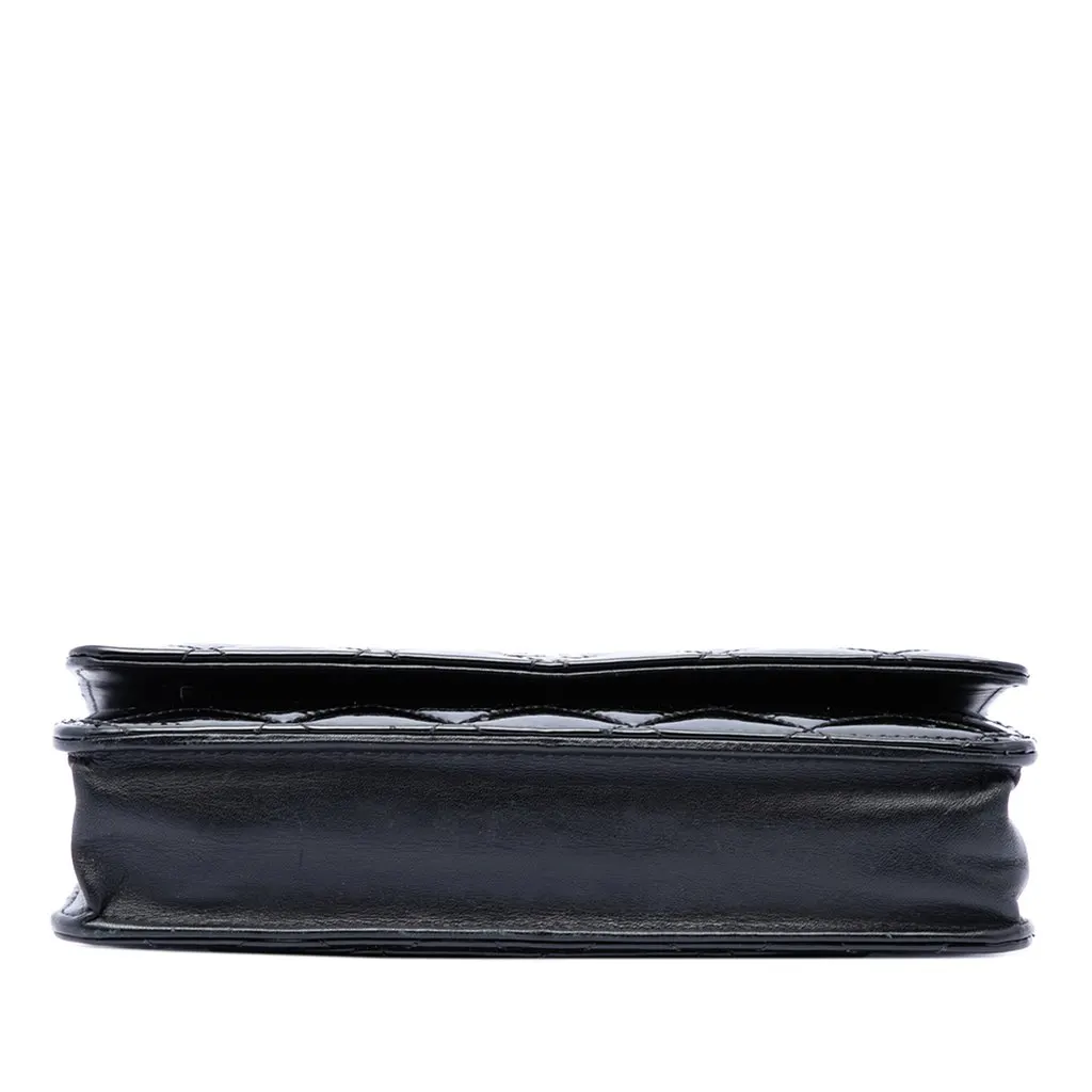 Chanel CC Quilted Patent Wallet On Chain Black Leather Very good - Inside View