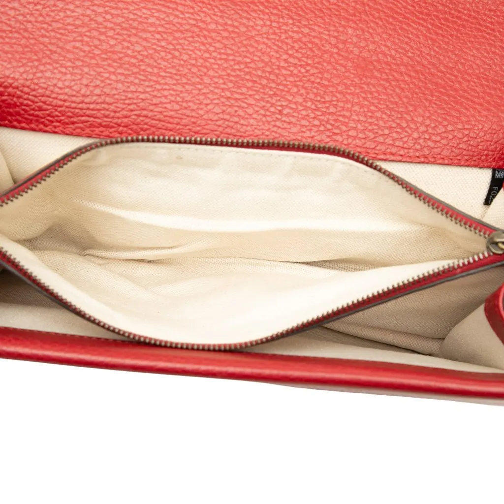 Gucci Medium Calfskin Dionysus Shoulder Bag Red Leather Good - Model View