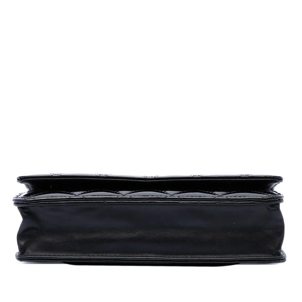 Chanel CC Quilted Patent Wallet On Chain Black Leather Very good - Inside View