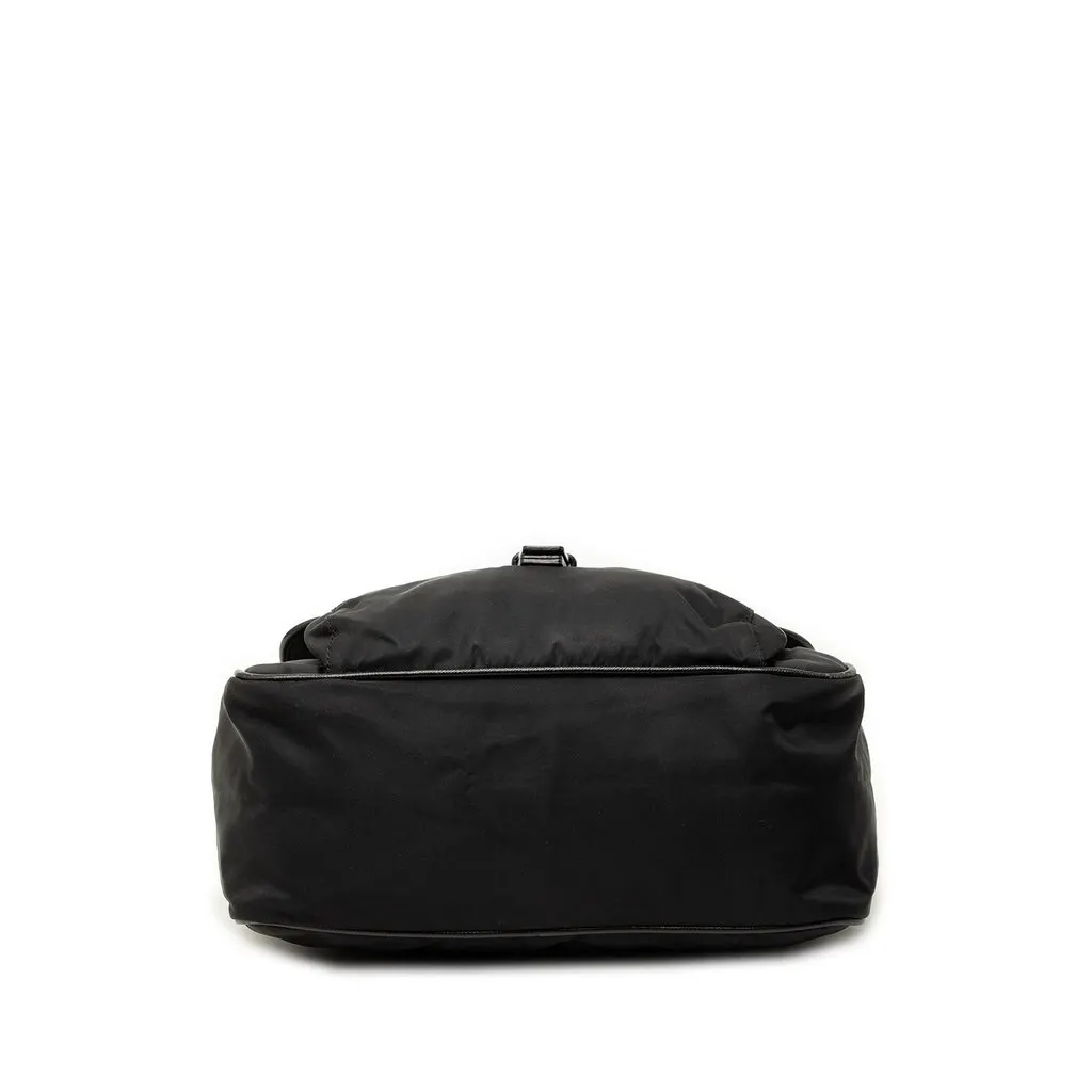 Prada Saffiano Trimmed Tessuto Shoulder Bag Black Very good - Inside View