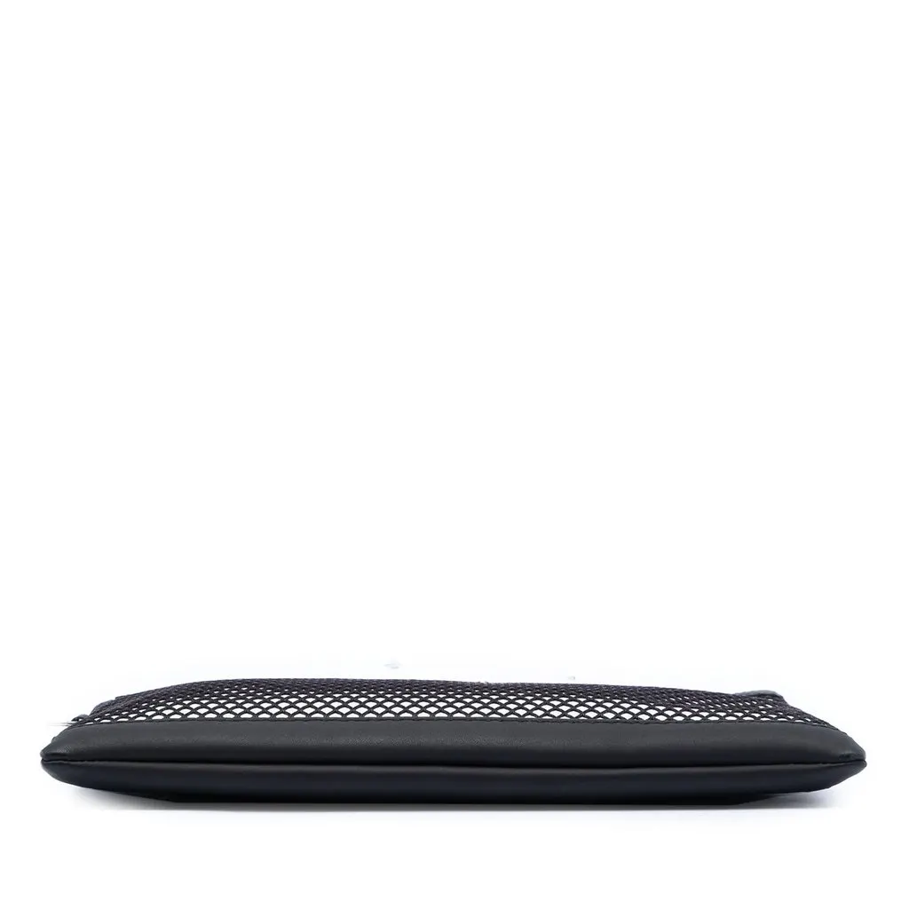 Balenciaga Lambskin and Mesh Motocross Classic Clip Clutch M Black Leather Very good - Inside View