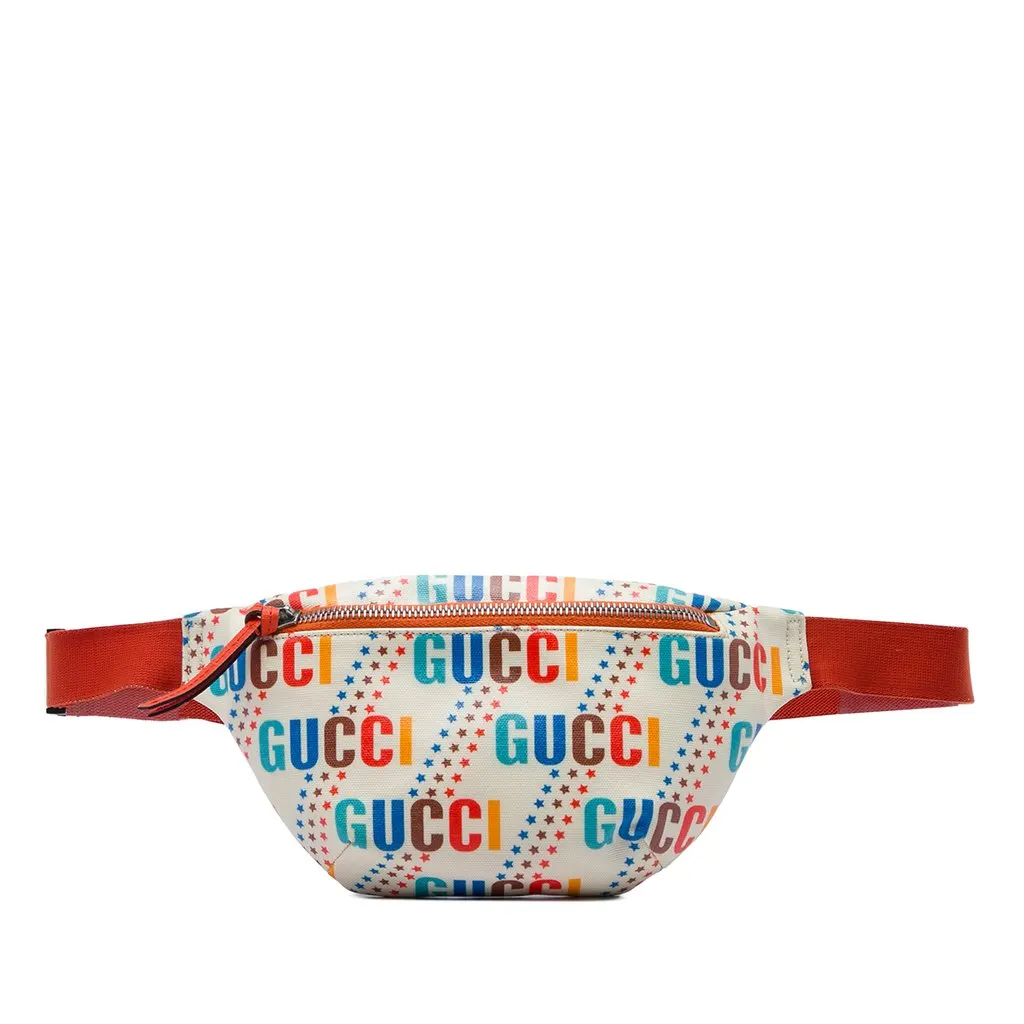 Gucci Kids Coated Canvas Logo Belt Bag White Canvas Very good - Front View