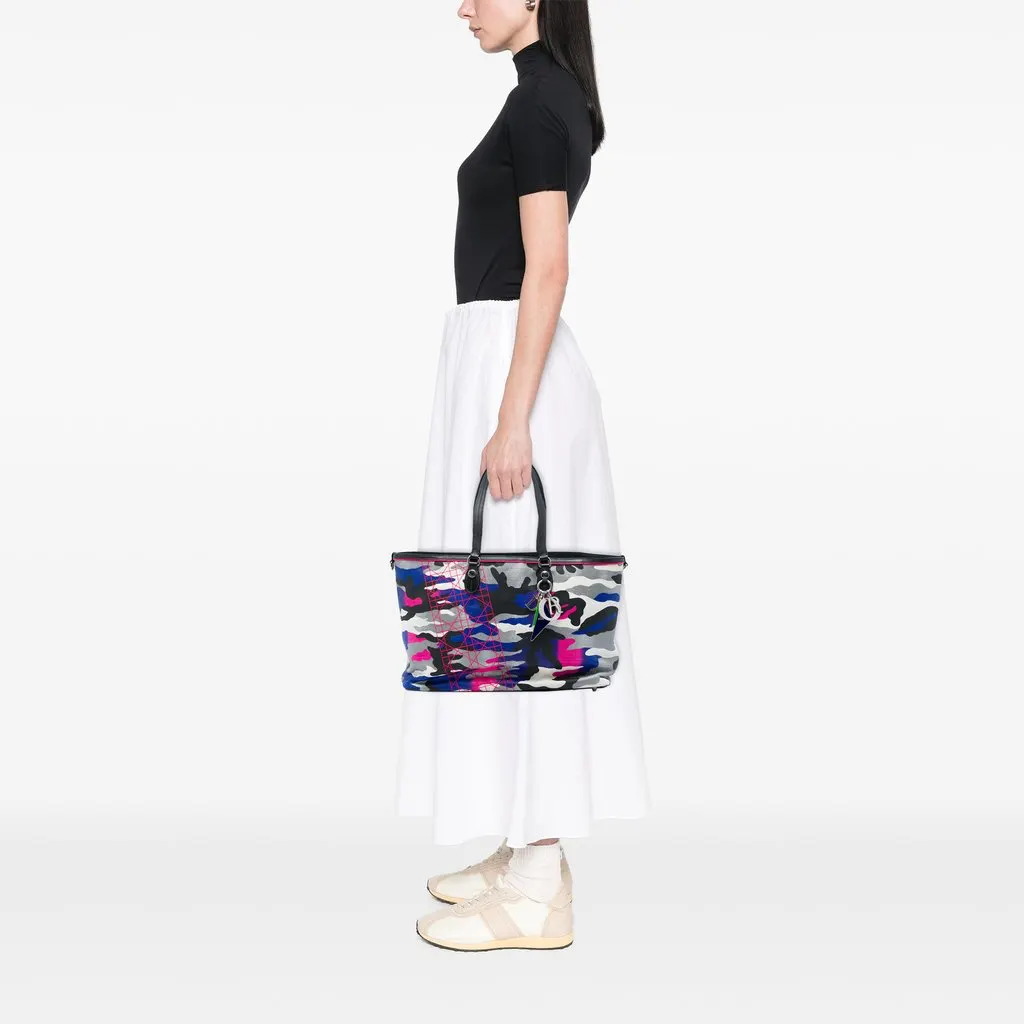 Dior Anselm Reyle Large Canvas Camouflage Tote Grey Canvas Good - Box View