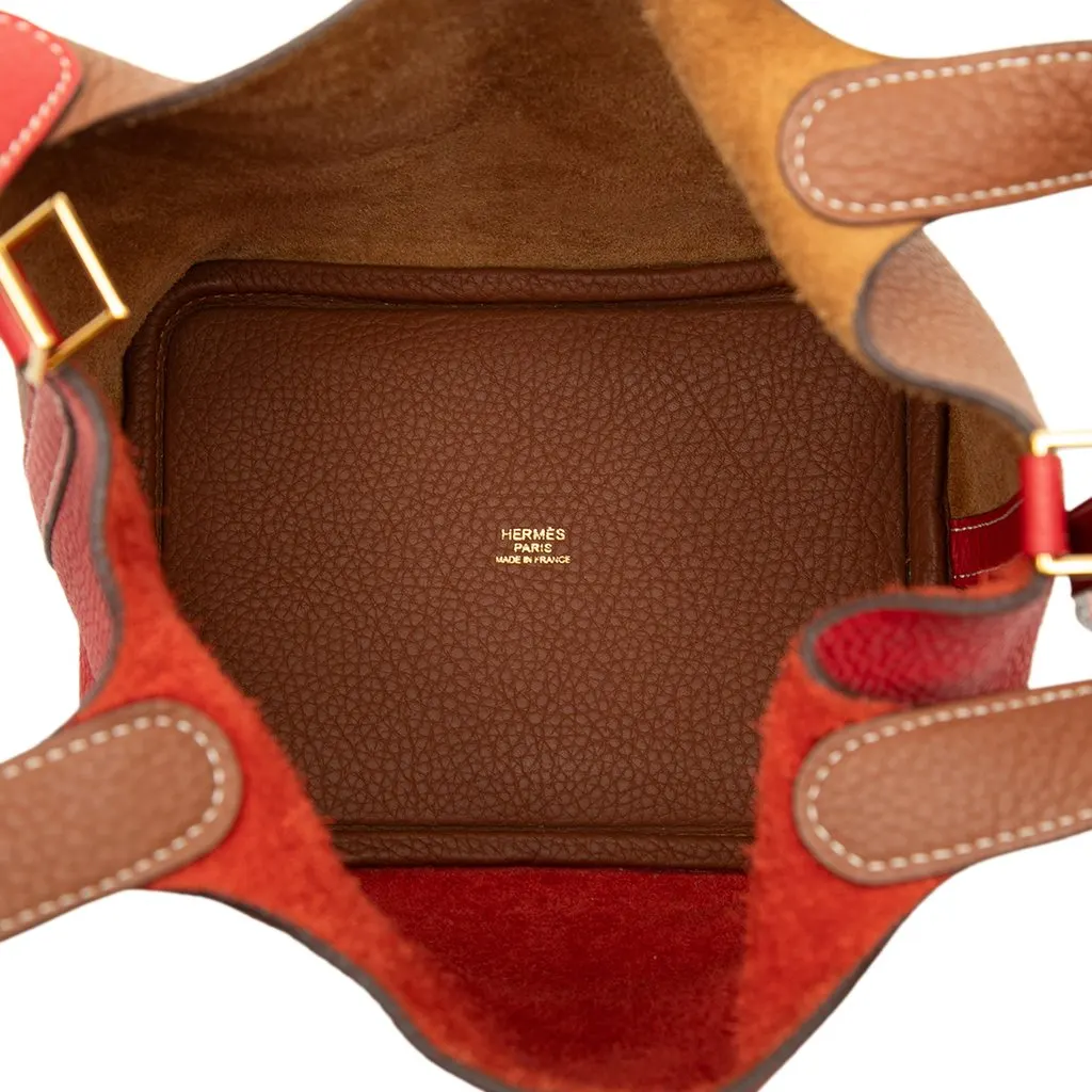 Hermès Clemence Picotin Lock 18 Casaque Brown Leather Very good - Model View