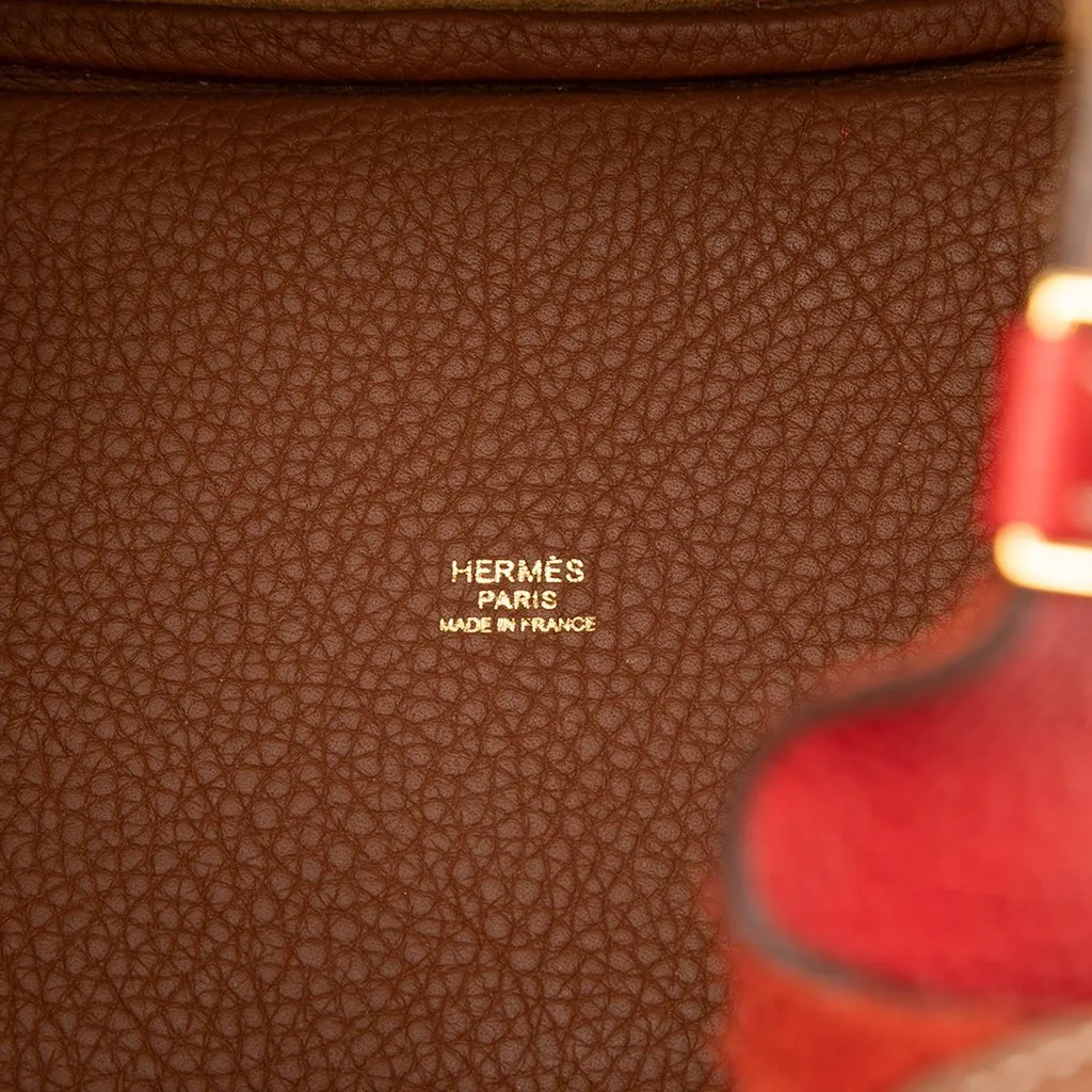 Hermès Clemence Picotin Lock 18 Casaque Brown Leather Very good - Box View