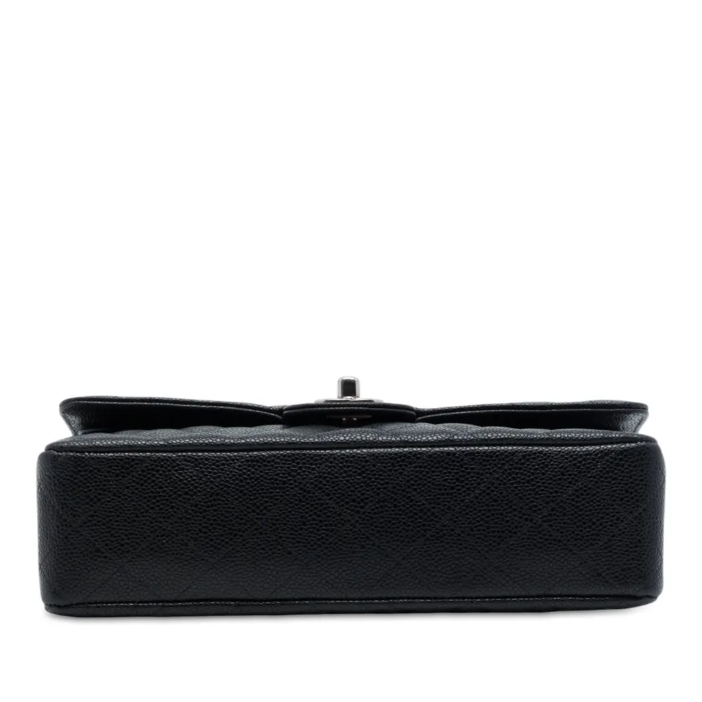 Chanel Medium Classic Caviar Double Flap Black Leather Very good - Inside View