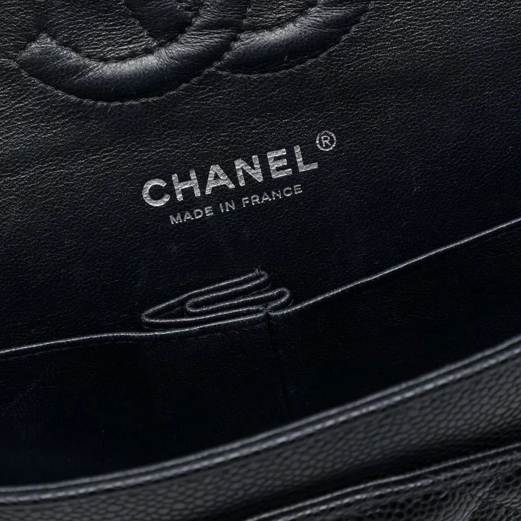Chanel Medium Classic Caviar Double Flap Black Leather Very good - Box View