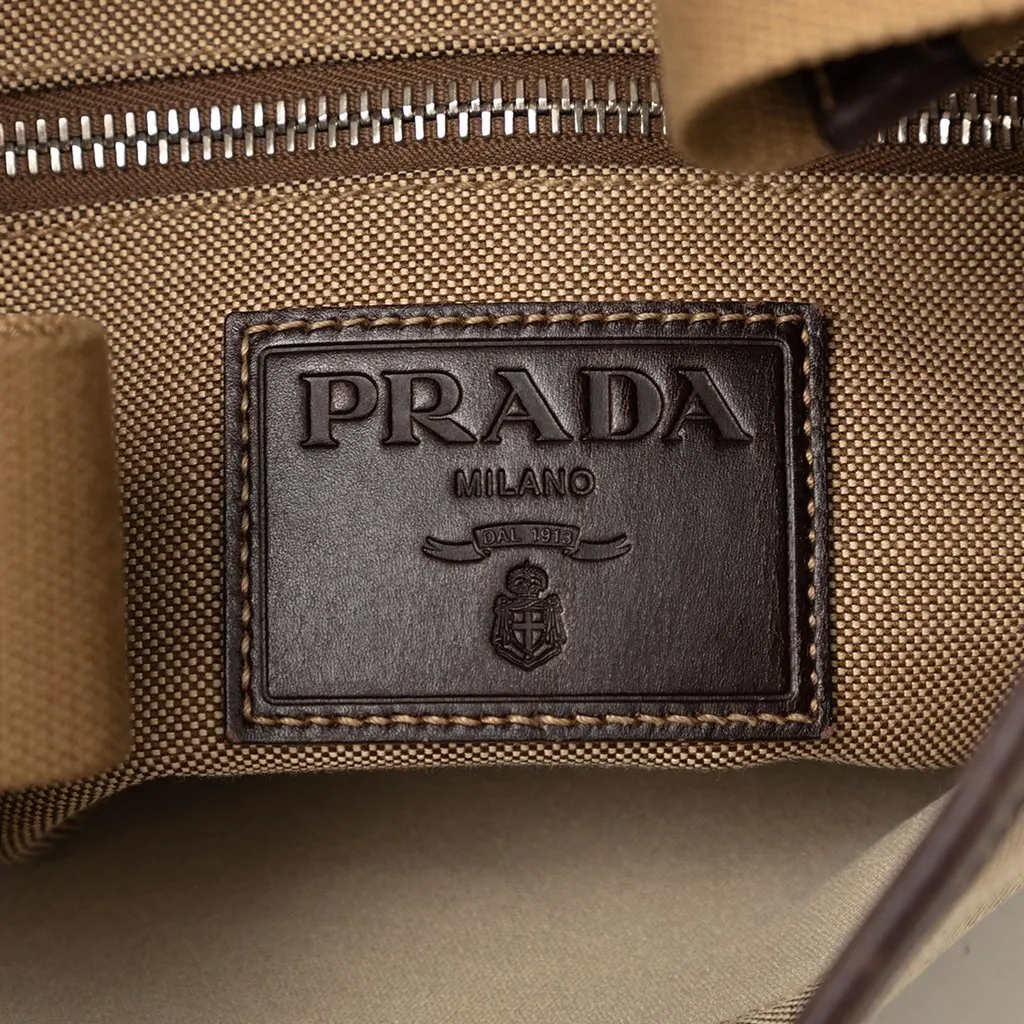 Prada Canvas Canapa Logo Crossbody Beige Very good - Box View