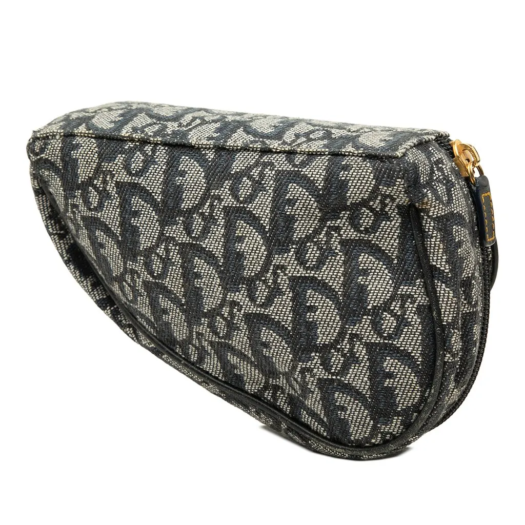 Dior Diorissimo Canvas Saddle Pouch Blue Canvas Very good - Back View