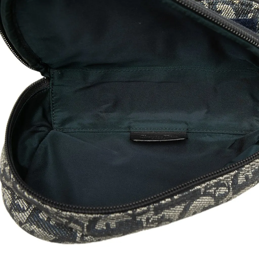 Dior Diorissimo Canvas Saddle Pouch Blue Canvas Very good - Model View