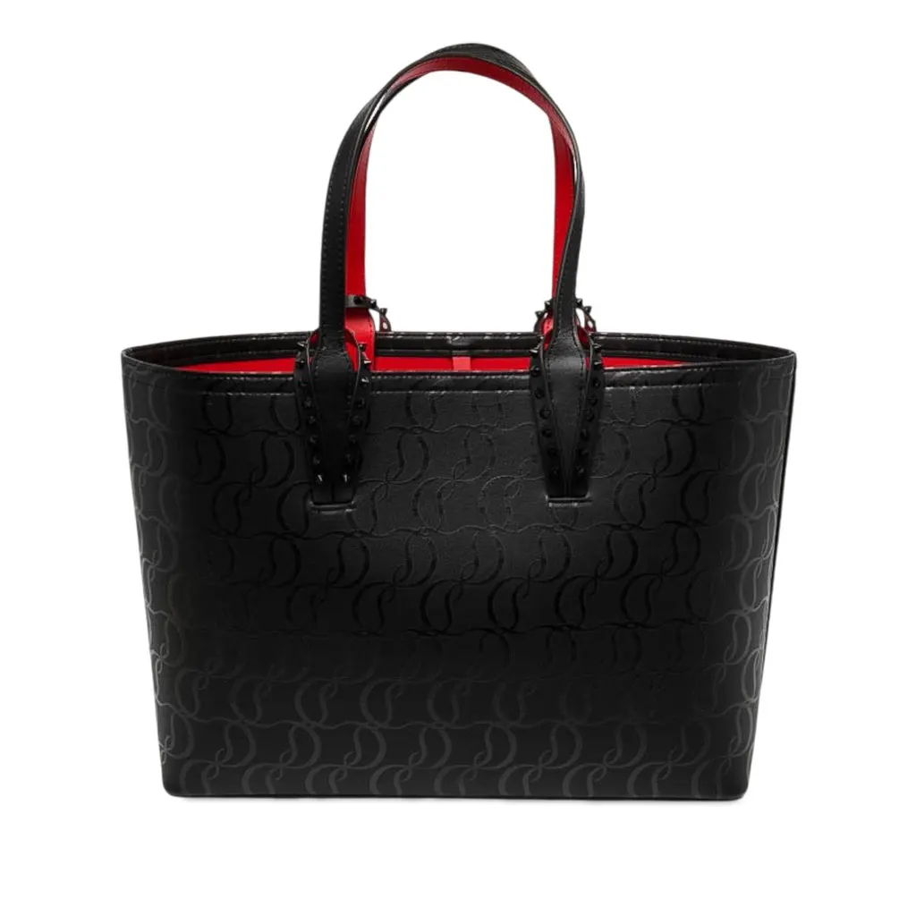 Christian Louboutin Large Calfskin Monogram Cabata Tote Black Leather Very good - Front View