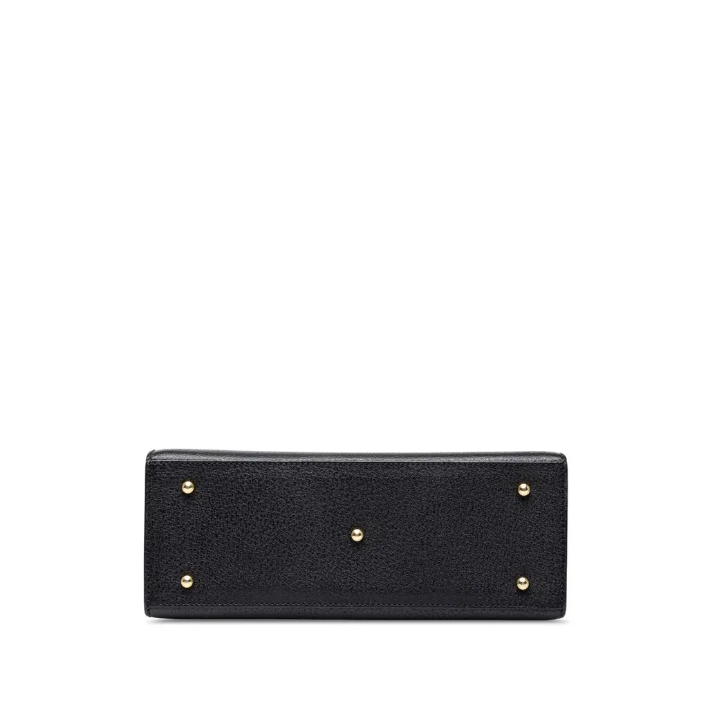 Gucci Calfskin Lady Lock Satchel Black Leather Very good - Inside View