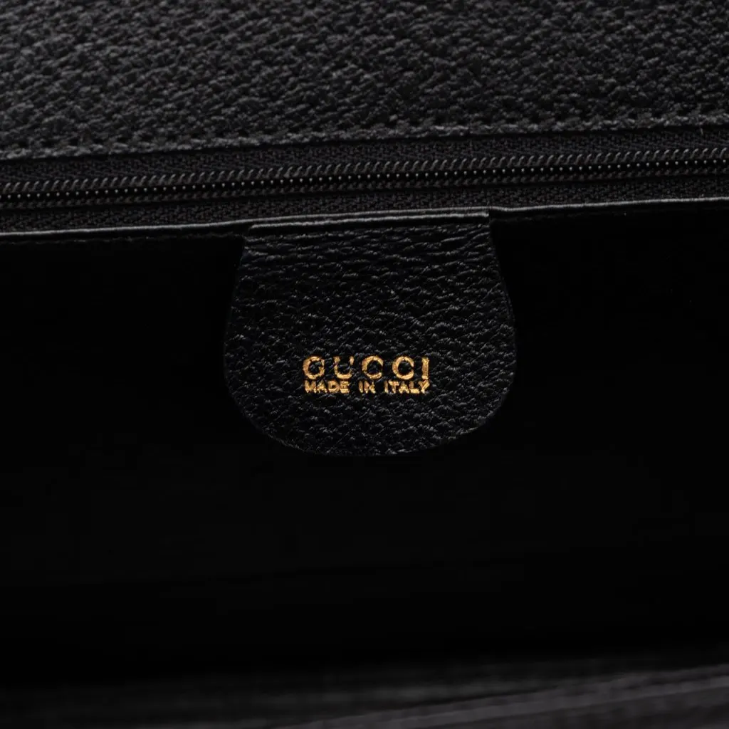 Gucci Calfskin Lady Lock Satchel Black Leather Very good - Box View