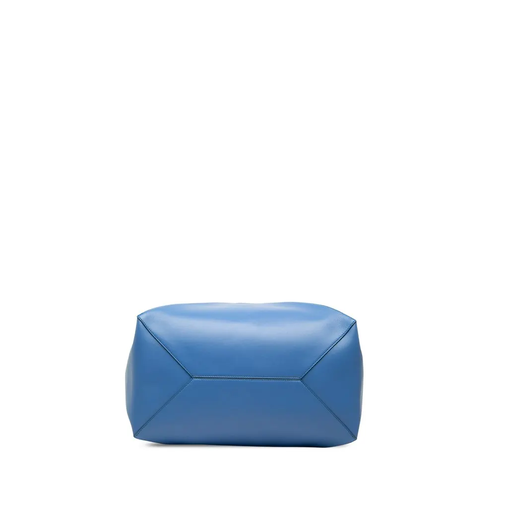 LOEWE Large Shiny Calfskin Puzzle Fold Tote Blue Leather Very good - Inside View