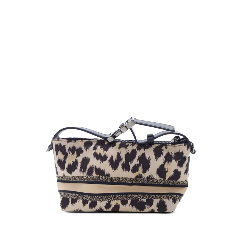 Dior Mizza Small Canvas Embroidered Leopard DiorTravel Nomad Pouch Beige Canvas Very good - Back View