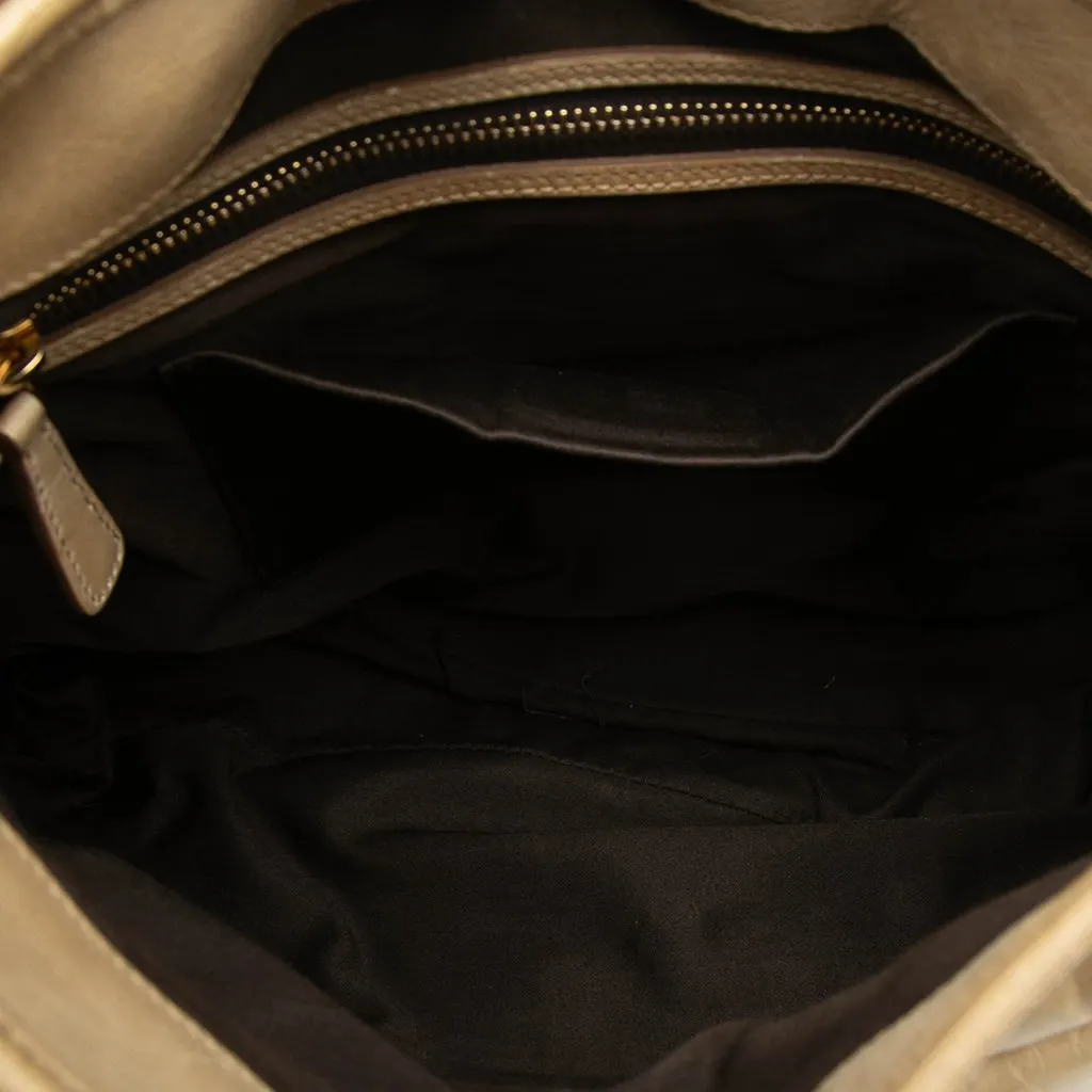 Miu Miu Matelasse Nappa Coffer Satchel Beige Leather Very good - Model View