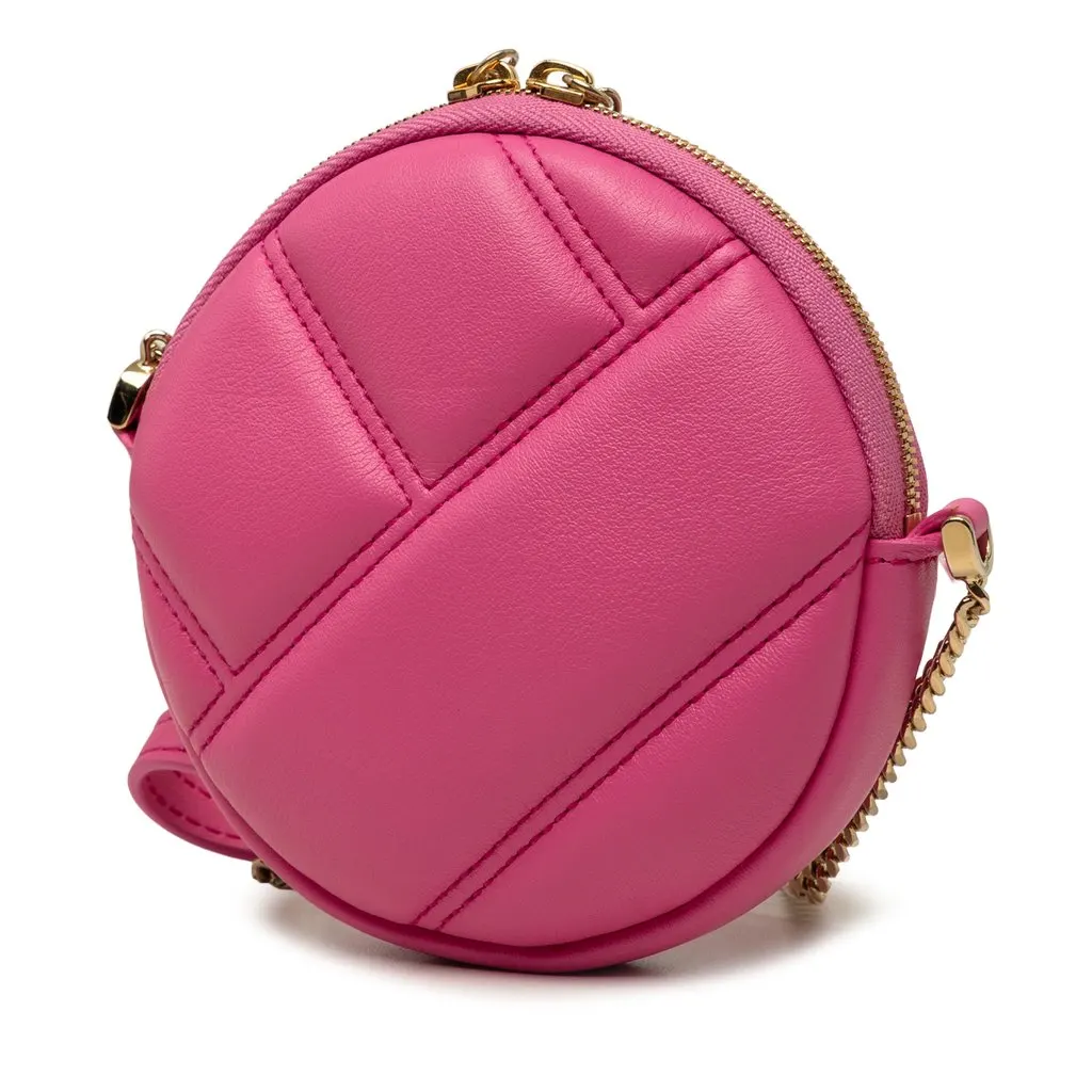Bvlgari Leather Serpenti Cabochon Round Crossbody Pink Leather Very good - Back View