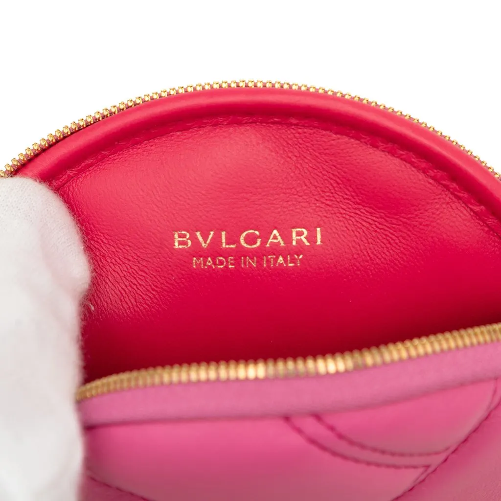 Bvlgari Leather Serpenti Cabochon Round Crossbody Pink Leather Very good - Box View