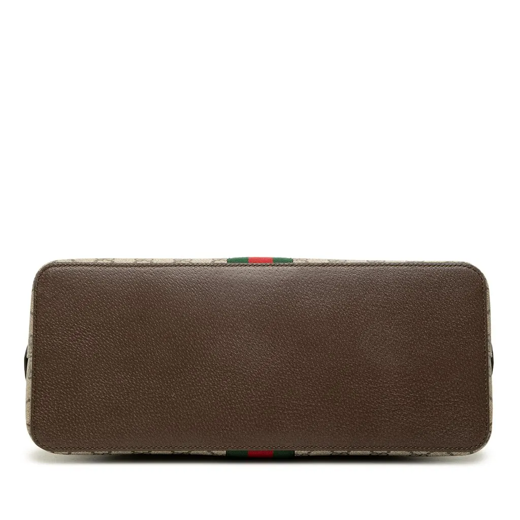 Gucci Medium GG Supreme Ophidia Web Satchel Beige Canvas Very good - Inside View
