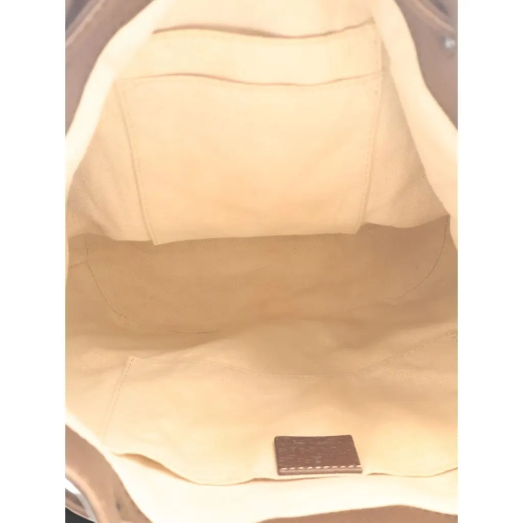 Gucci GG Supreme Neo Vintage Drawstring Bucket Bag Beige Canvas Very good - Model View