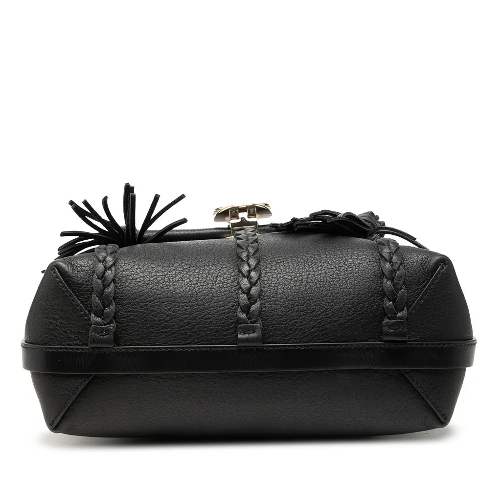 Chloé Small Grained Calfskin Penelope Soft Satchel Black Leather Very good - Inside View