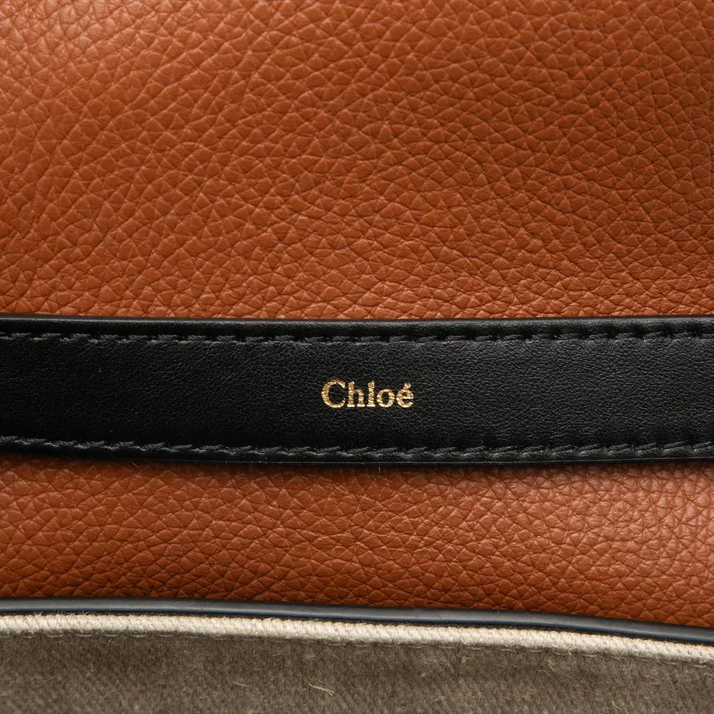 Chloé Small Grained Calfskin Penelope Soft Satchel Black Leather Very good - Box View