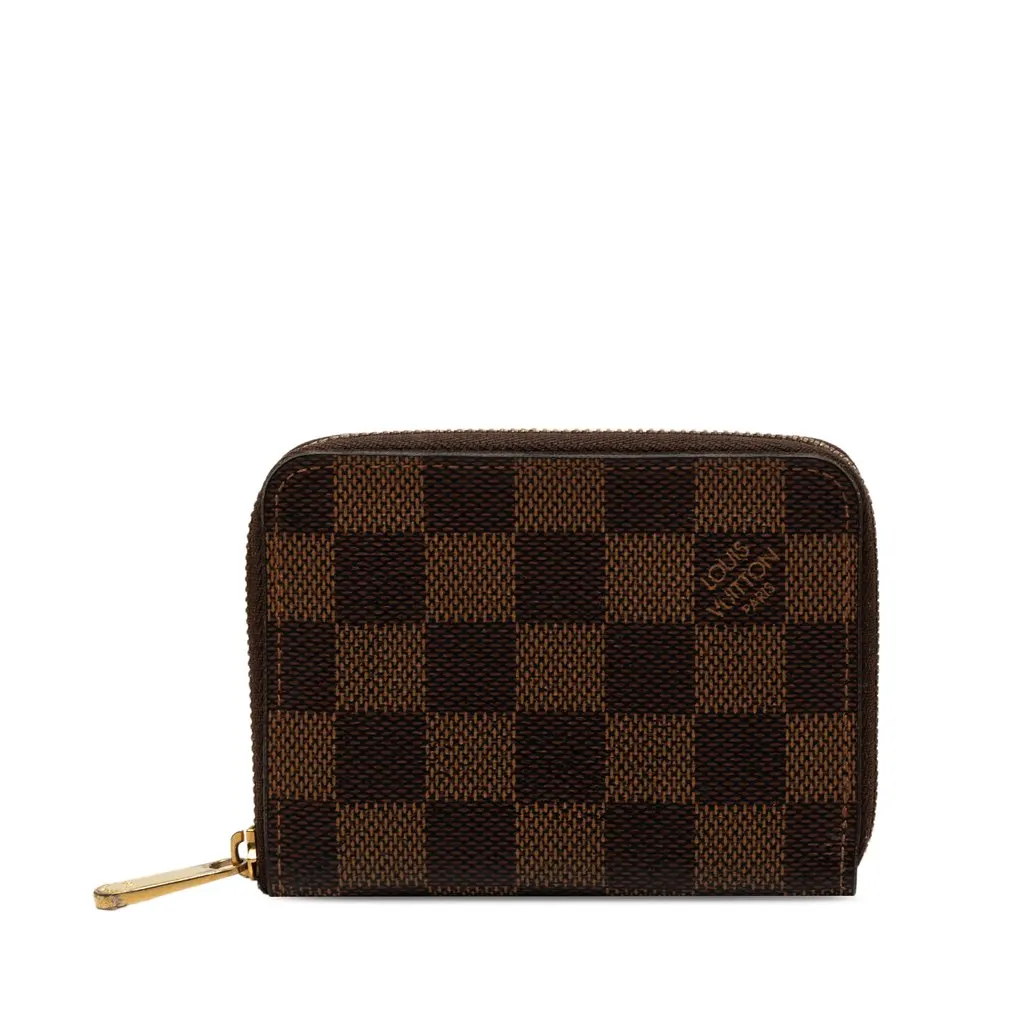 Louis Vuitton Damier Ebene Zippy Coin Purse Brown Very good - Front View