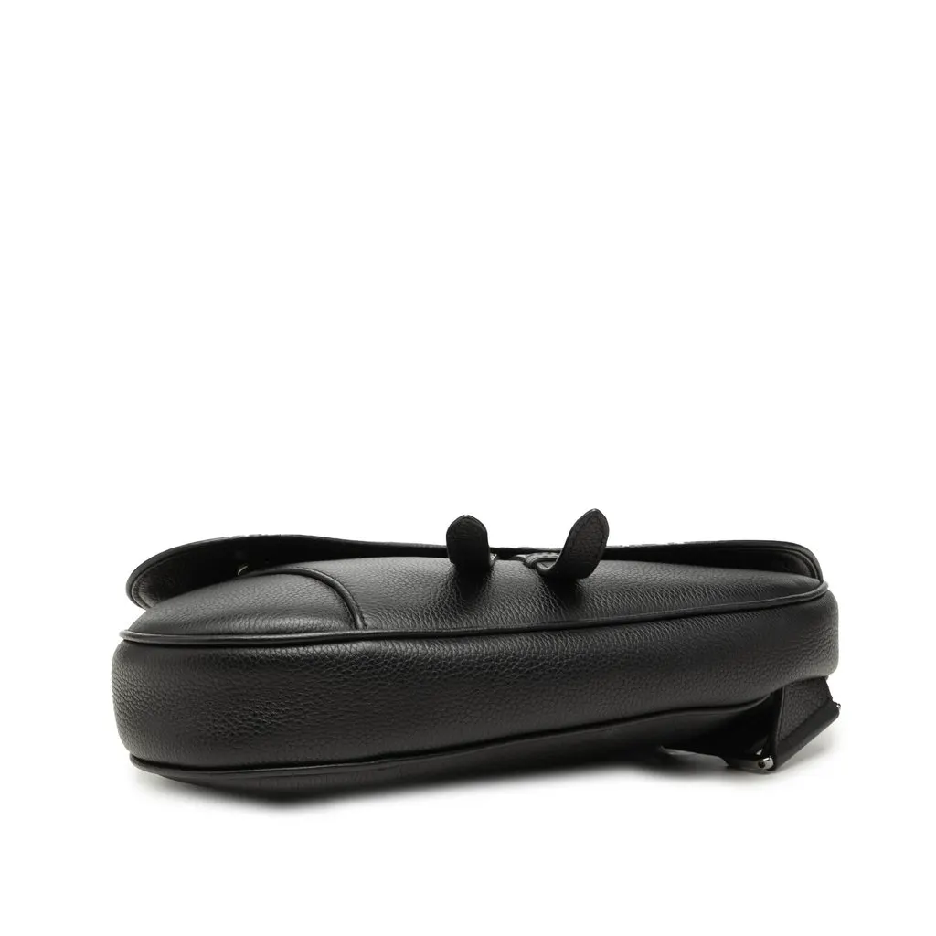 Dior Shawn Stussy Grained Calfskin Saddle Bag Black Leather Very good - Inside View