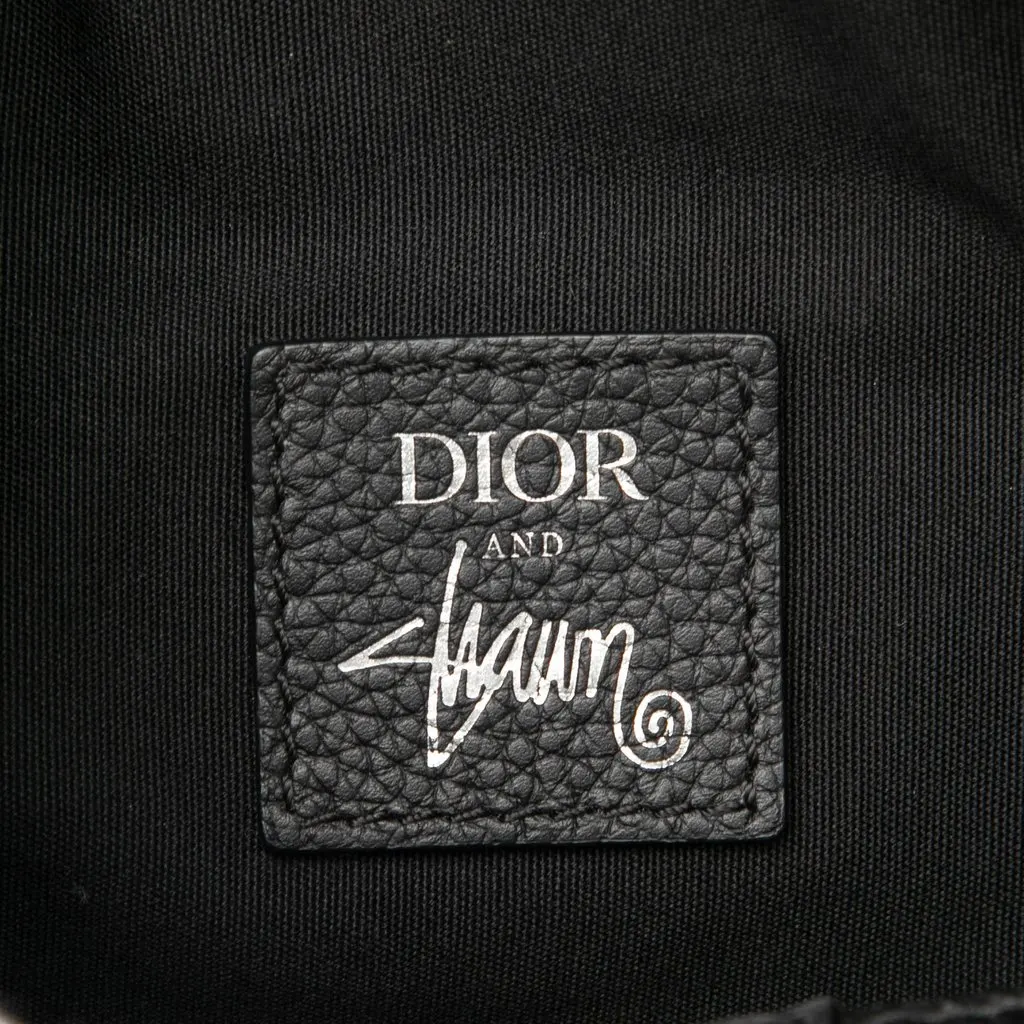 Dior Shawn Stussy Grained Calfskin Saddle Bag Black Leather Very good - Box View