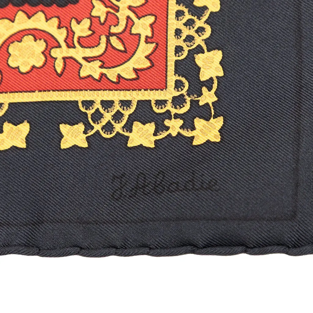 Hermès Brins d Or Silk Scarf 90 Black Very good - Inside View