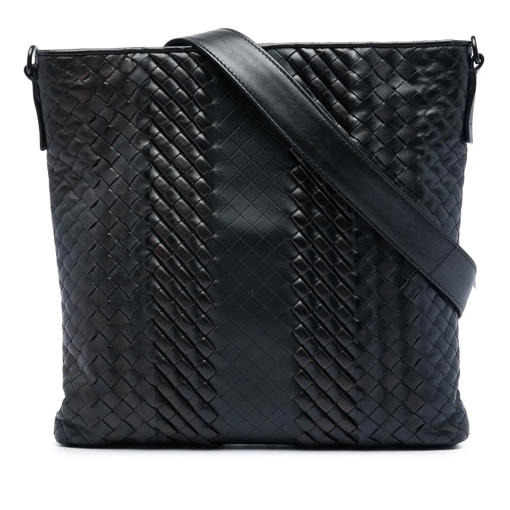 Bottega Veneta Leather Intreccio Imperatore Crossbody Black Leather Very good - Front View