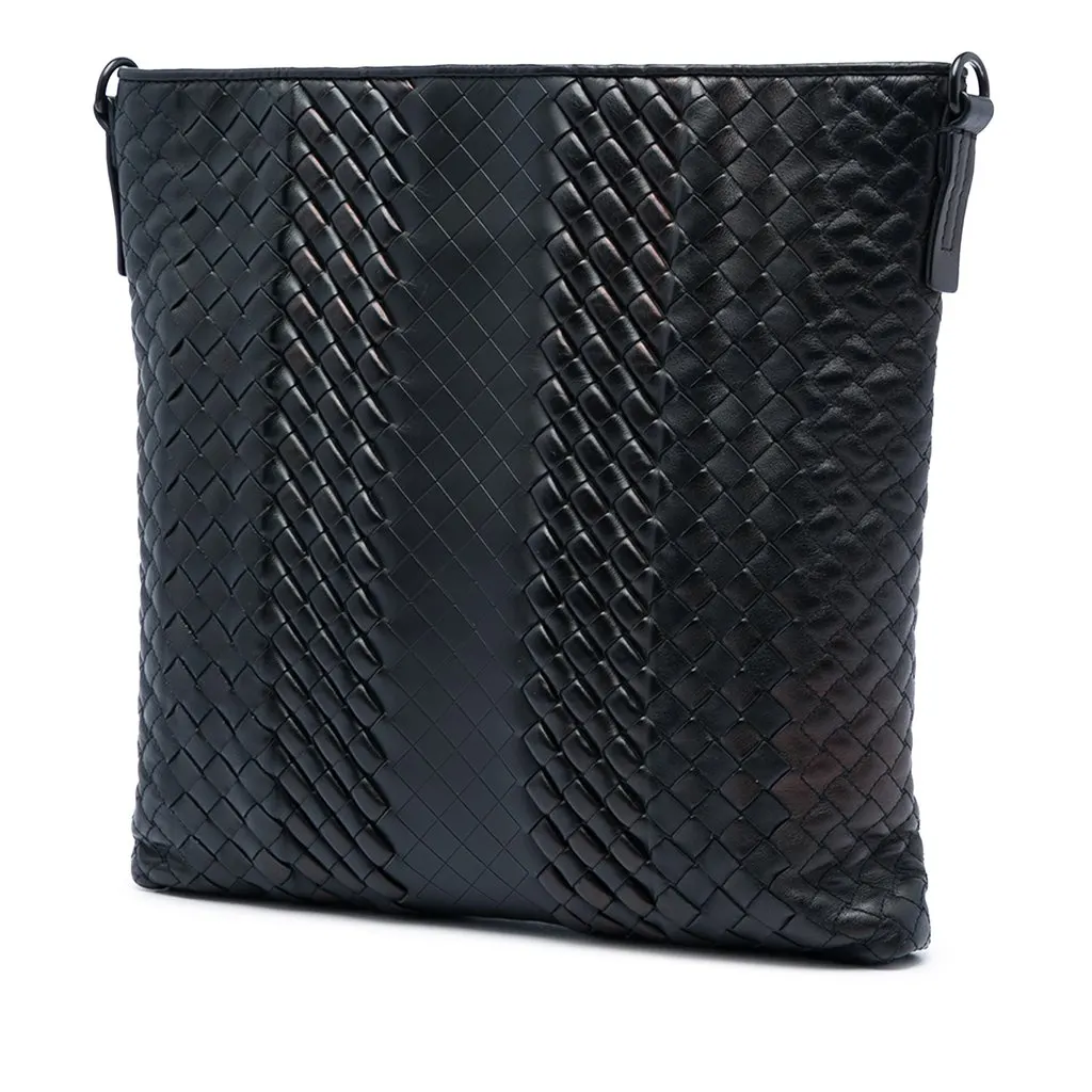 Bottega Veneta Leather Intreccio Imperatore Crossbody Black Leather Very good - Back View
